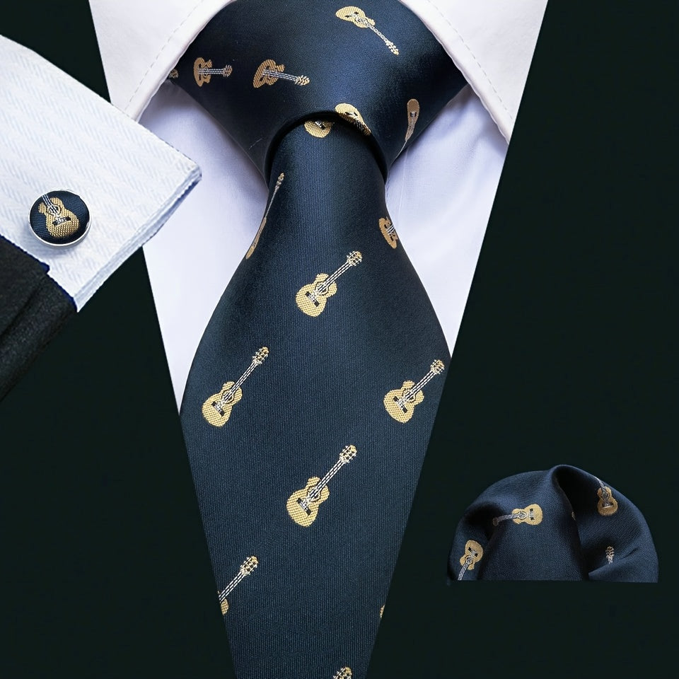 4pcs/set Men's Tie, Handkerchief And Cufflinks..