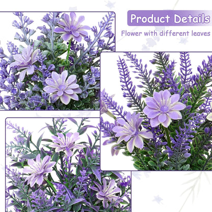 ZEKONAN Mini Artificial Potted Plants - 3-Bulbasque Lavender & Pink Flowers, Green Faux Plastic Indoor Decor for Office, Bedroom, Living Room, Bathroom, Desk, Indoor Plant Decor|Decorative Greenery|Lush Green Foliage