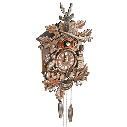 1pc GDRASUYA10 Vintage German Black Forest Handcrafted Pine Wood Cuckoo Clock