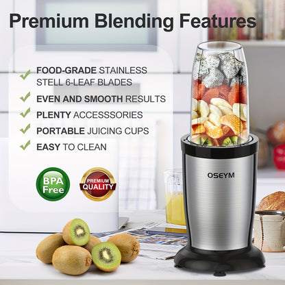 850-watt Blender For Making Milkshakes And Smoothies, A Personal Blender For The Kitchen, Portable Blender And Coffee Grinder, Tabletop Blender, Silvery