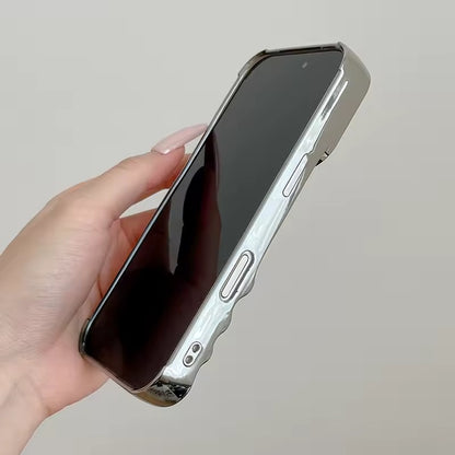 Popular Bling Silver 3D Fold Waves Lines Case For iPhone 17 Pro Max  Soft Back Cover -AX