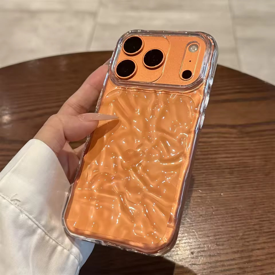 Creative 3D Ripple Transparent Phone Case for iPhone 17  Pro Max   Protective Shell -  AX