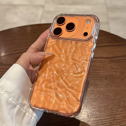 Creative 3D Ripple Transparent Phone Case for iPhone 17  Pro Max   Protective Shell -  AX