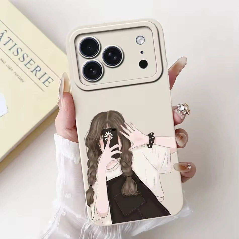 Cute Rabbit Cat Cartoon  For iPhone 17Pro Max Shockproof Soft Silicone Cases  -AX