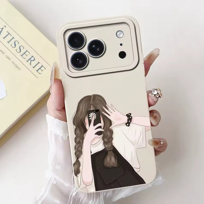 Cute Rabbit Cat Cartoon  For iPhone 17Pro Max Shockproof Soft Silicone Cases  -AX