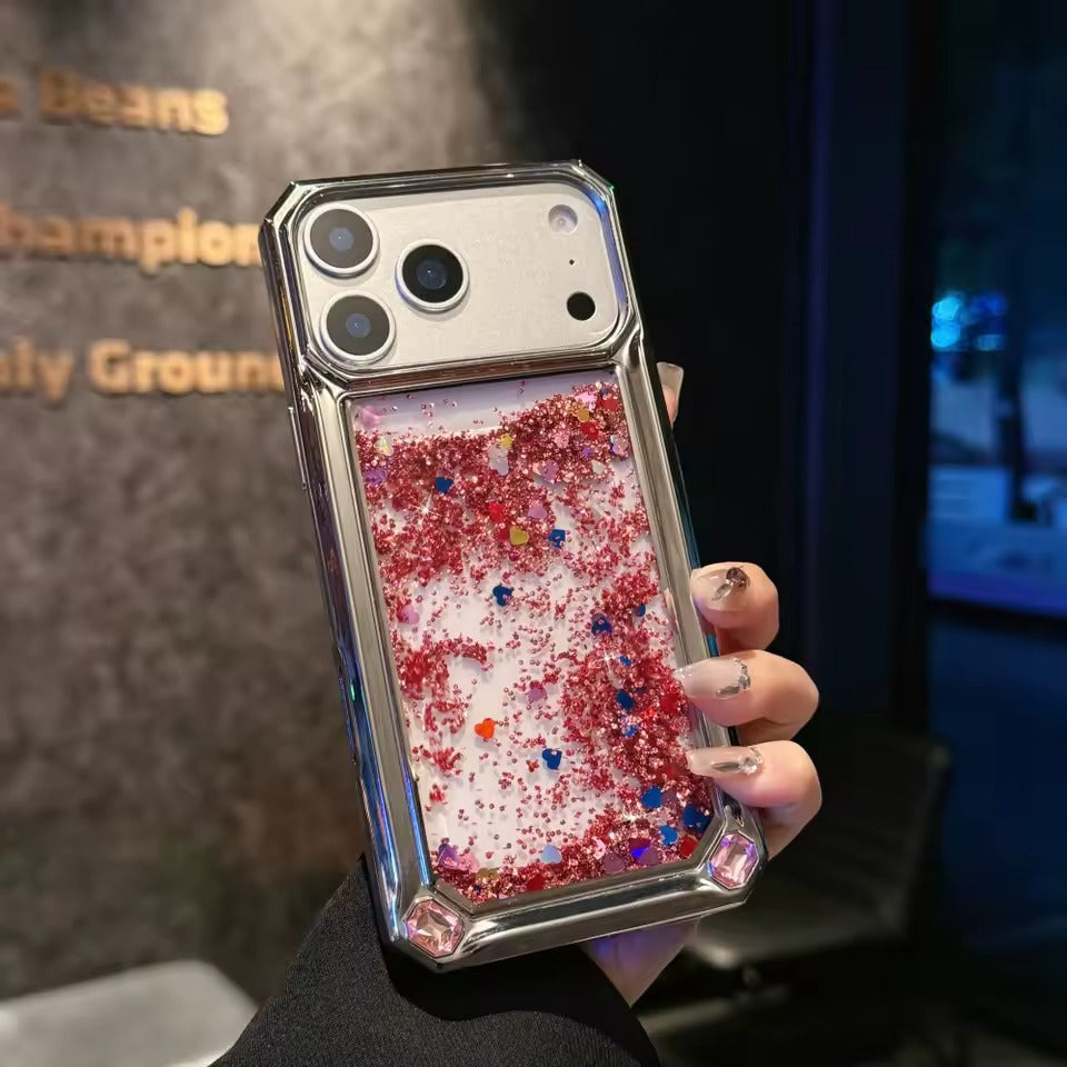 17 ProMax Flowing Sand Phone Case For  Glitter Quicksand Airbag Drop Protection Shell -AX
