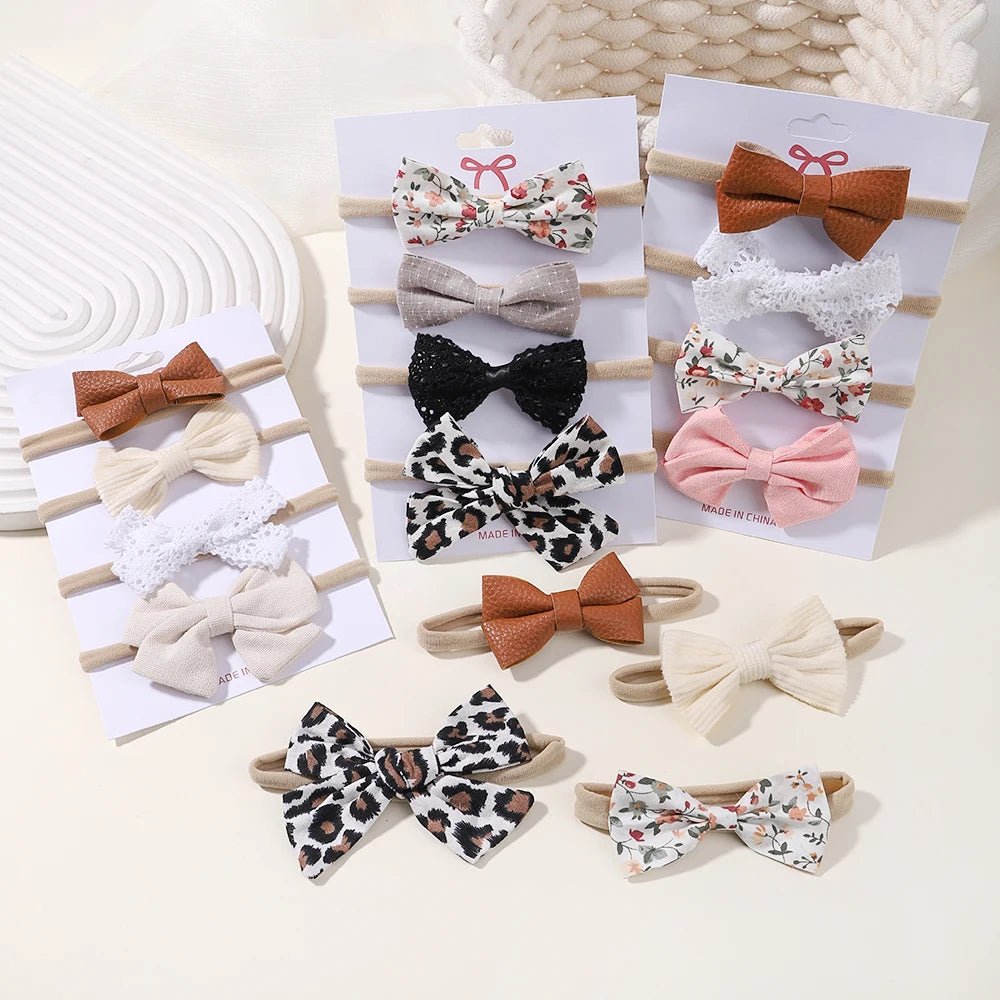 4Pcs/Set Flower Bows Headband Baby Hairband for Girl Children Elastic Hair Bands Soft Toddler Newborn Cute Hair Accessories Gift - buythingsusa