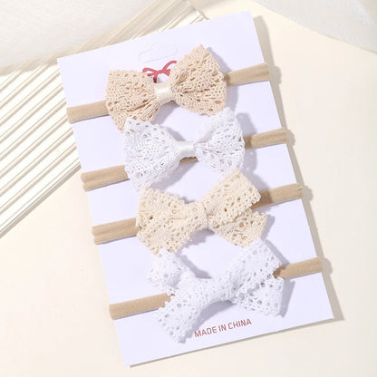 4Pcs/Set Flower Bows Headband Baby Hairband for Girl Children Elastic Hair Bands Soft Toddler Newborn Cute Hair Accessories Gift - buythingsusa