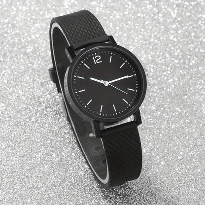 2pcs Unisex Simple Style Quartz Watch Set, Round Dial, Non-Waterproof