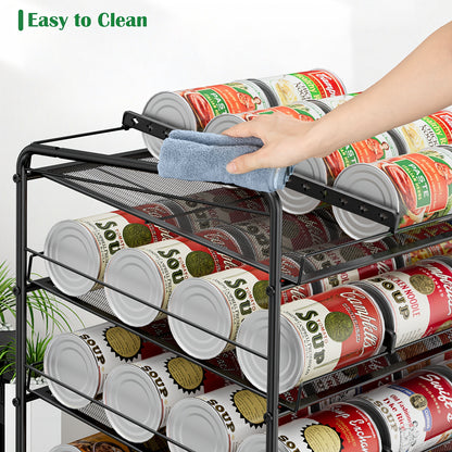 Can Holder For Pantry And Kitchen Cabinets - Large Capacity Metal Wire Canned Organizer For Food - - Can Rack With Adjustable Dividers Holds Up To 84 Cans For Countertop, Ideal Kitchen Organizer - Avilable In 3/4/7 Tier Buy Two Get More Discounts