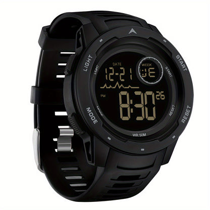 Men's Digital Watch - Sports Watches Tactical Military Stopwatch Alarm 12/24H Outdoor Mens Wristwatch for Running - Durable Stainless Steel & Silicone - For Active Men - Ideal for Sports & Outdoor Activities - Great Gift for Adventurers