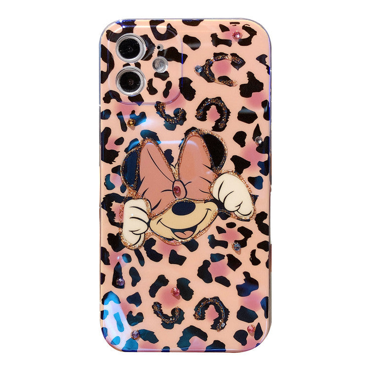 Cute Leopard-Print Mickey and Minnie Mobile Case