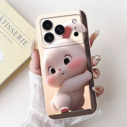 Cute Rabbit Cat Cartoon  For iPhone 17Pro Max Shockproof Soft Silicone Cases  -AX