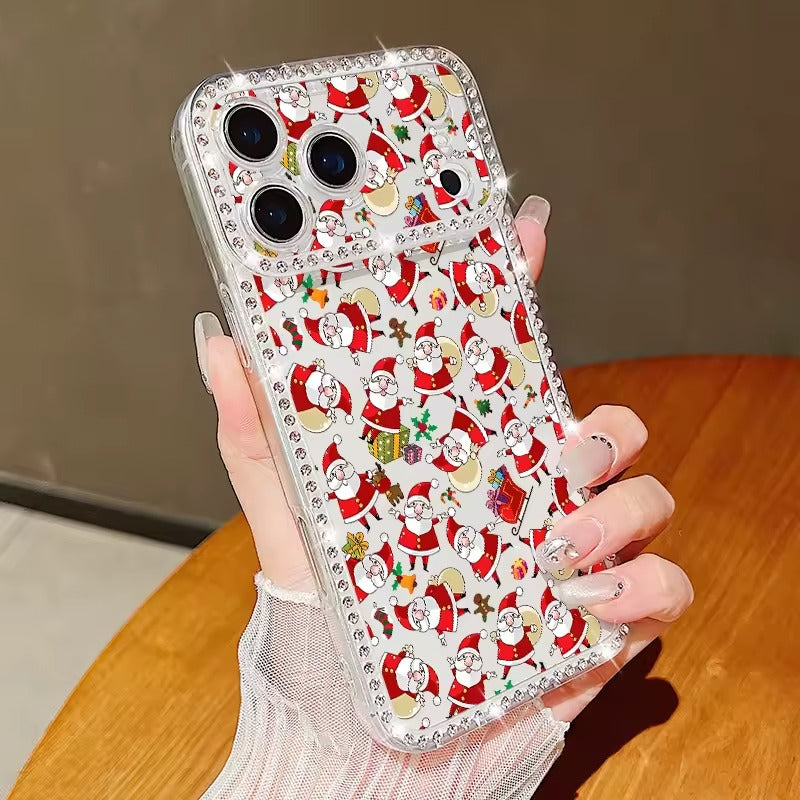 For iPhone 17 Pro Max Case Christmas  Santa Claus Diamond Cover For -AX
