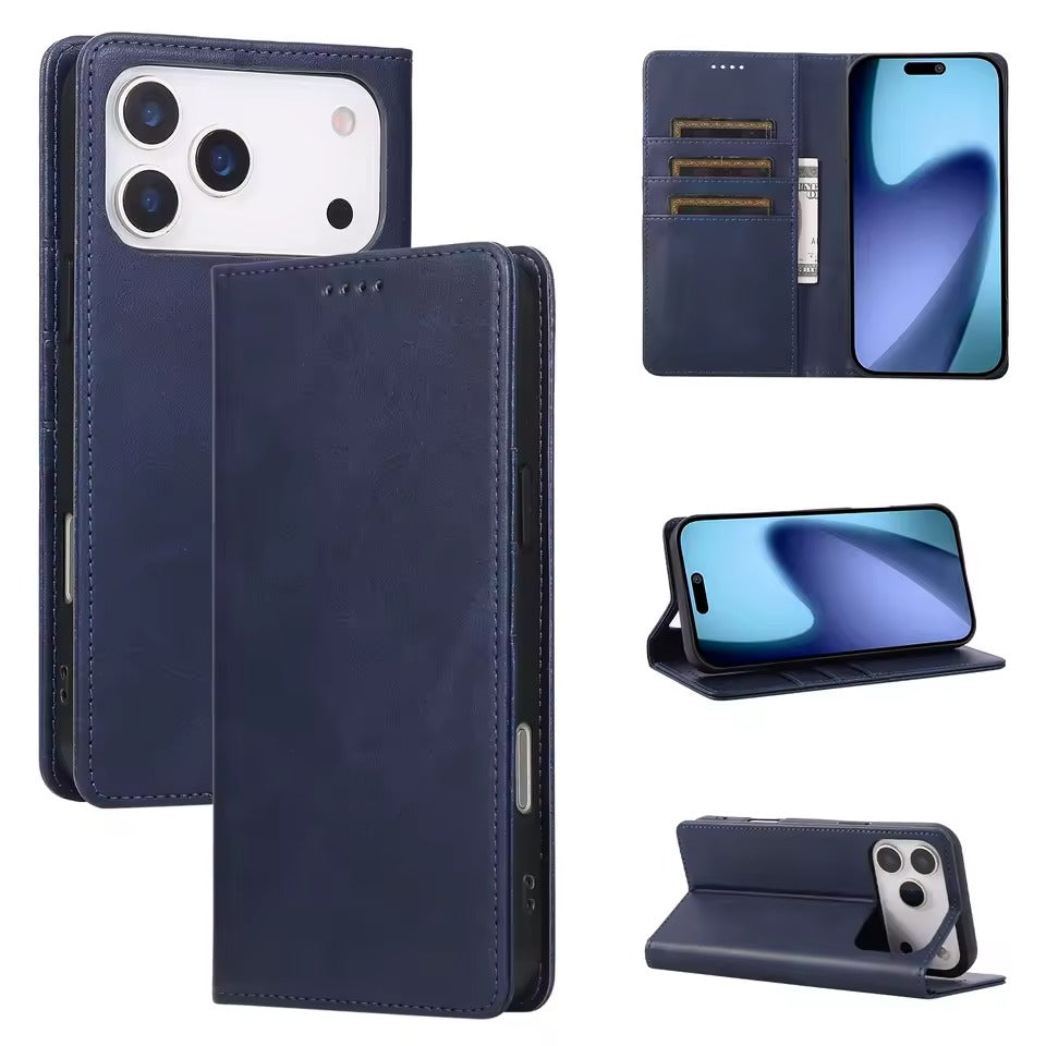 Leather Wallet  for iPhone 17 Pro Max  Cover Protective Magnetic With Picture Frame -AX