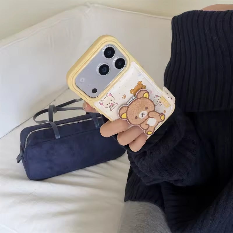 Fashion Cute bear Phone Case For iPhone 17 Pro  Max Back Cover Shockproof Embroidered bear -AX