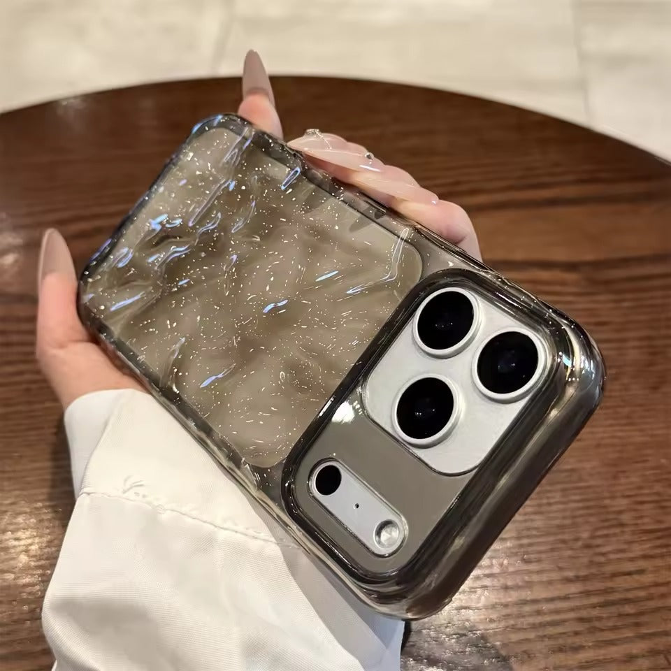 Creative 3D Ripple Transparent Phone Case for iPhone 17  Pro Max   Protective Shell -  AX