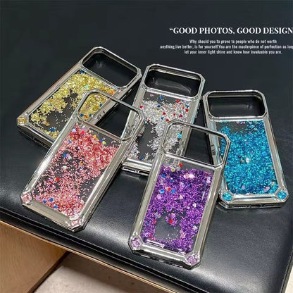 17 ProMax Flowing Sand Phone Case For  Glitter Quicksand Airbag Drop Protection Shell -AX