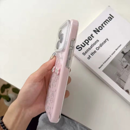 Gentle Beautiful Pink Rose Flowers Transparent Charging Phone Cover Case for iPhone 17  Pro Max -AX