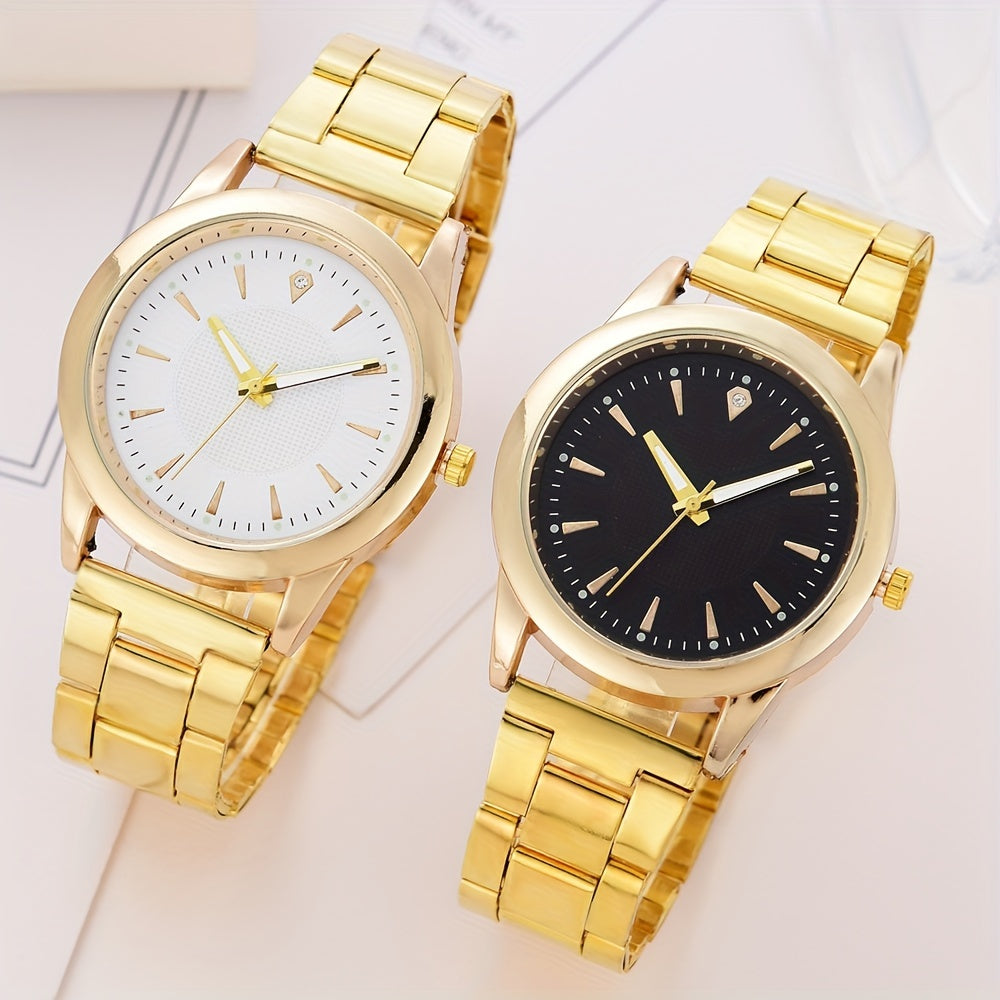 Set Of 2 Fashionable And Simple Quartz Watches