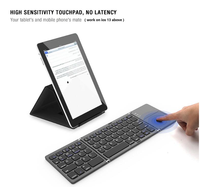 Multi-Device Foldable Bluetooth Keyboard with Touchpad