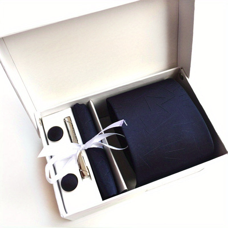 Men's Tie Gift Box Set - 3 Piece - Tie, Pocket Square & Cufflinks