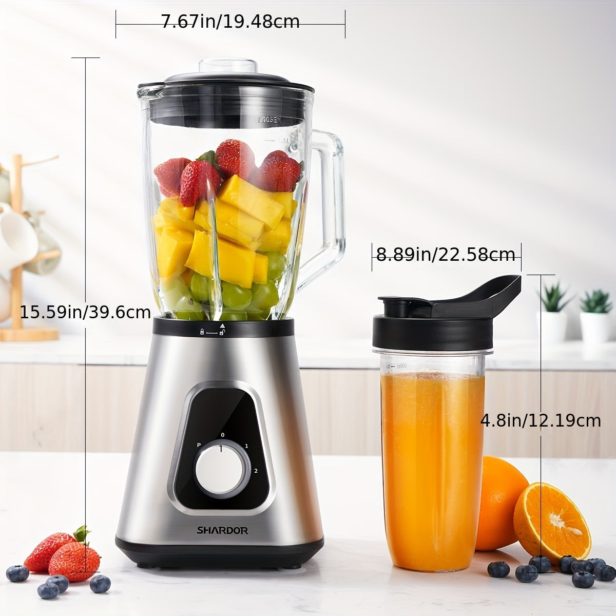 SHARDOR 1200W Pro Blender - High-Power Ice Crusher