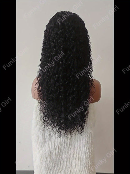 150% Density 13x4 Lace Front Human Hair Wig Water Wave Wig 13x4 Lace Front Wig Brazilian Remy Human Hair Wigs With Baby Hair Natural Black For Women