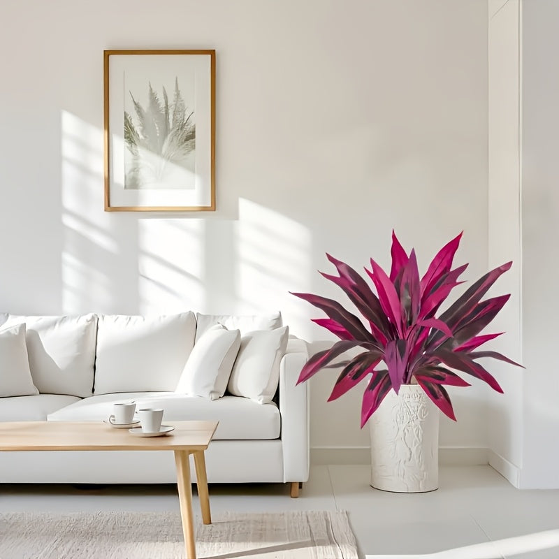 2 Large Artificial Green Plants With 17 Extra Large Leaves, Suitable For Indoor Home Decoration With Simulated Banana Flowers. Indoor And Outdoor Potted Plants, Perfect For Weddings, Hotels, Gardens, And Courtyards