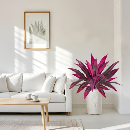 2 Large Artificial Green Plants With 17 Extra Large Leaves, Suitable For Indoor Home Decoration With Simulated Banana Flowers. Indoor And Outdoor Potted Plants, Perfect For Weddings, Hotels, Gardens, And Courtyards