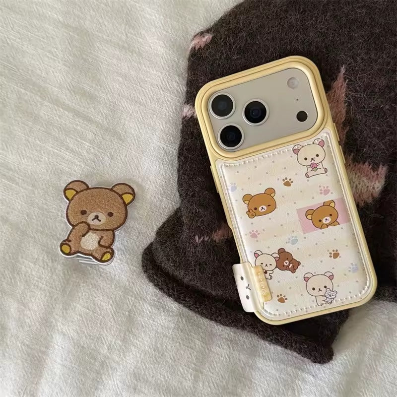 Fashion Cute bear Phone Case For iPhone 17 Pro  Max Back Cover Shockproof Embroidered bear -AX