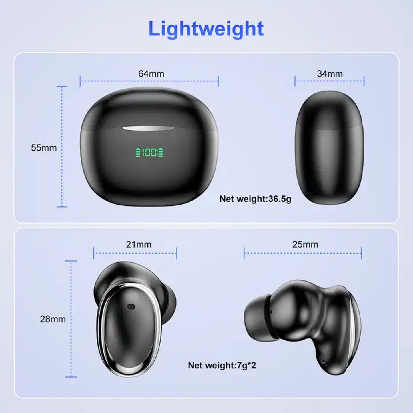 Wireless Earbud with Power Bank & Bluetooth Version 5. 1