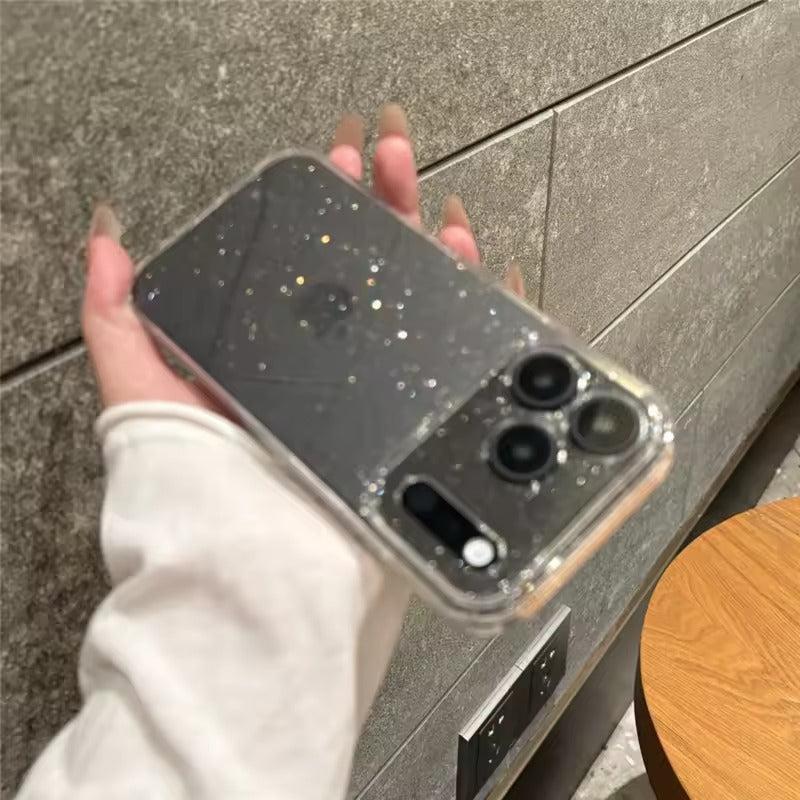 Luxury Bling Glitter Clear For iPhone 17 Pro Max Transparent Lens Protection Hard Back Cover-AX