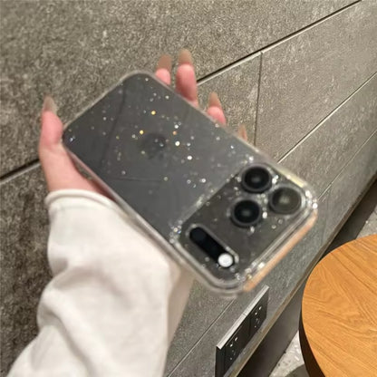 Luxury Bling Glitter Clear For iPhone 17 Pro Max Transparent Lens Protection Hard Back Cover-AX