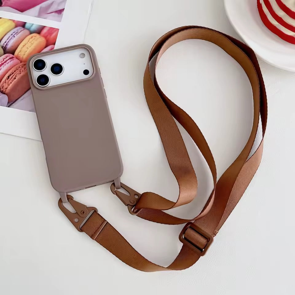 Crossbody Necklace Strap Lanyard Matte Silicone For iPhone 17 Pro Max Shockproof Cover -AX