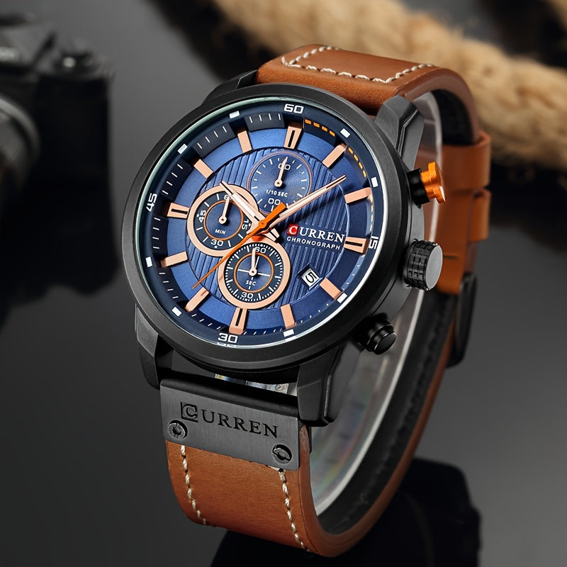 Men Watches Men's Chronograph Waterproof Sport Wrist Date Quartz Wristwatch
