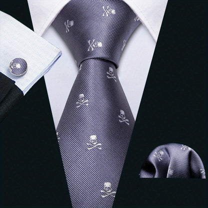 4pcs/set Men's Tie, Handkerchief And Cufflinks..