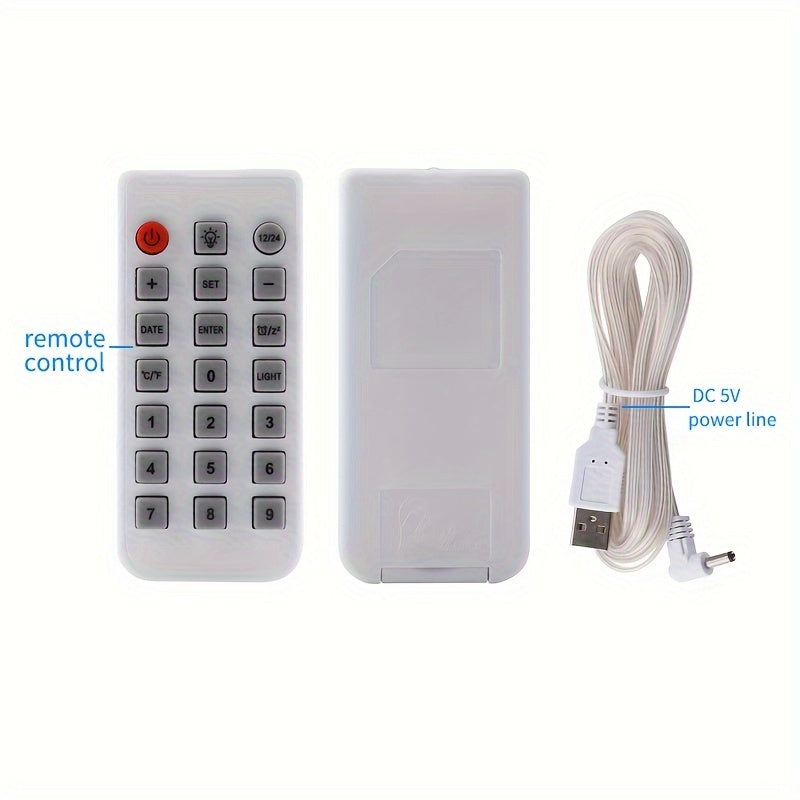 1pc Multifunctional RGB Colorful Digital Remote Control Wall Clock