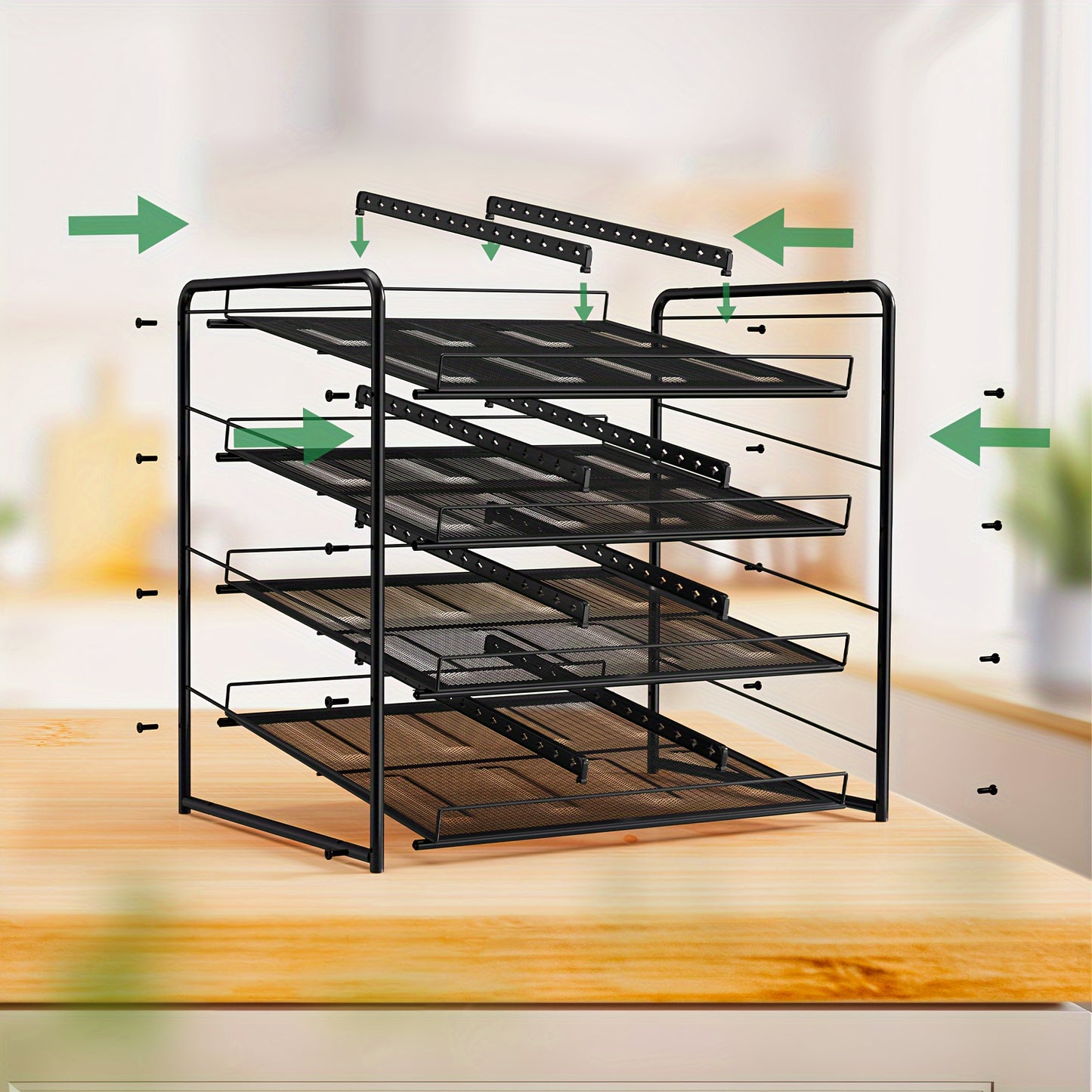 Can Holder For Pantry And Kitchen Cabinets - Large Capacity Metal Wire Canned Organizer For Food - - Can Rack With Adjustable Dividers Holds Up To 84 Cans For Countertop, Ideal Kitchen Organizer - Avilable In 3/4/7 Tier Buy Two Get More Discounts