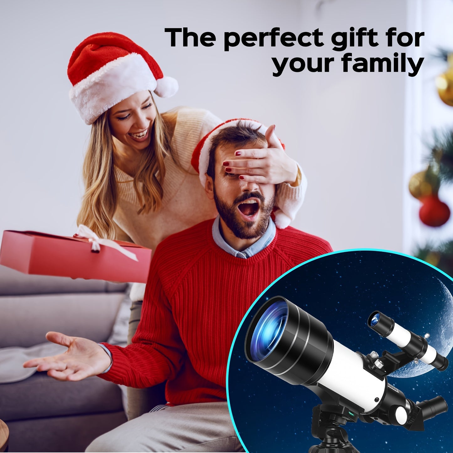 150X Telescope, 70mm Aperture Telescope For Adults High Powered, Portable Astronomical Telescope Mobocular With Tripod Phone Holder, Eyepiece, Barlow Lens, Perfect For Nature Viewing, Education, And Exploration, Best Christmas Gift For Your Family