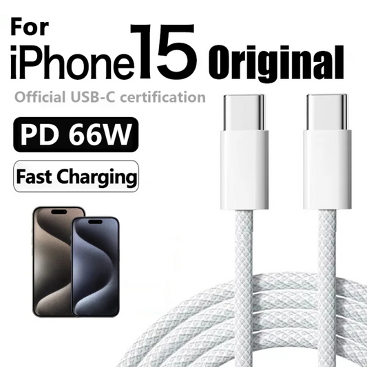 66W Fast Charger 6A USB C to Type C Cable For Apple