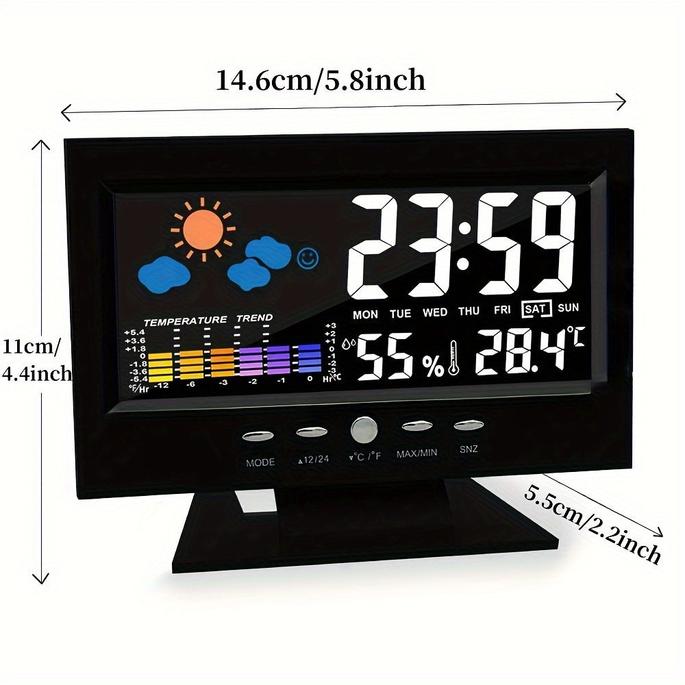 1pc Voice Control Digital Weather Clock