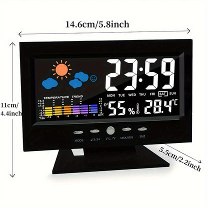 1pc Voice Control Digital Weather Clock