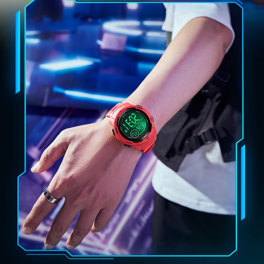 Men's Digital Watch - Sports Watches Tactical Military Stopwatch Alarm 12/24H Outdoor Mens Wristwatch for Running - Durable Stainless Steel & Silicone - For Active Men - Ideal for Sports & Outdoor Activities - Great Gift for Adventurers