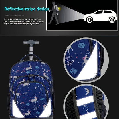 Travel Backpack With Wheels, Large Capacity Luggage Bag, Multi-functional Rolling Backpack For Business Trips Travel