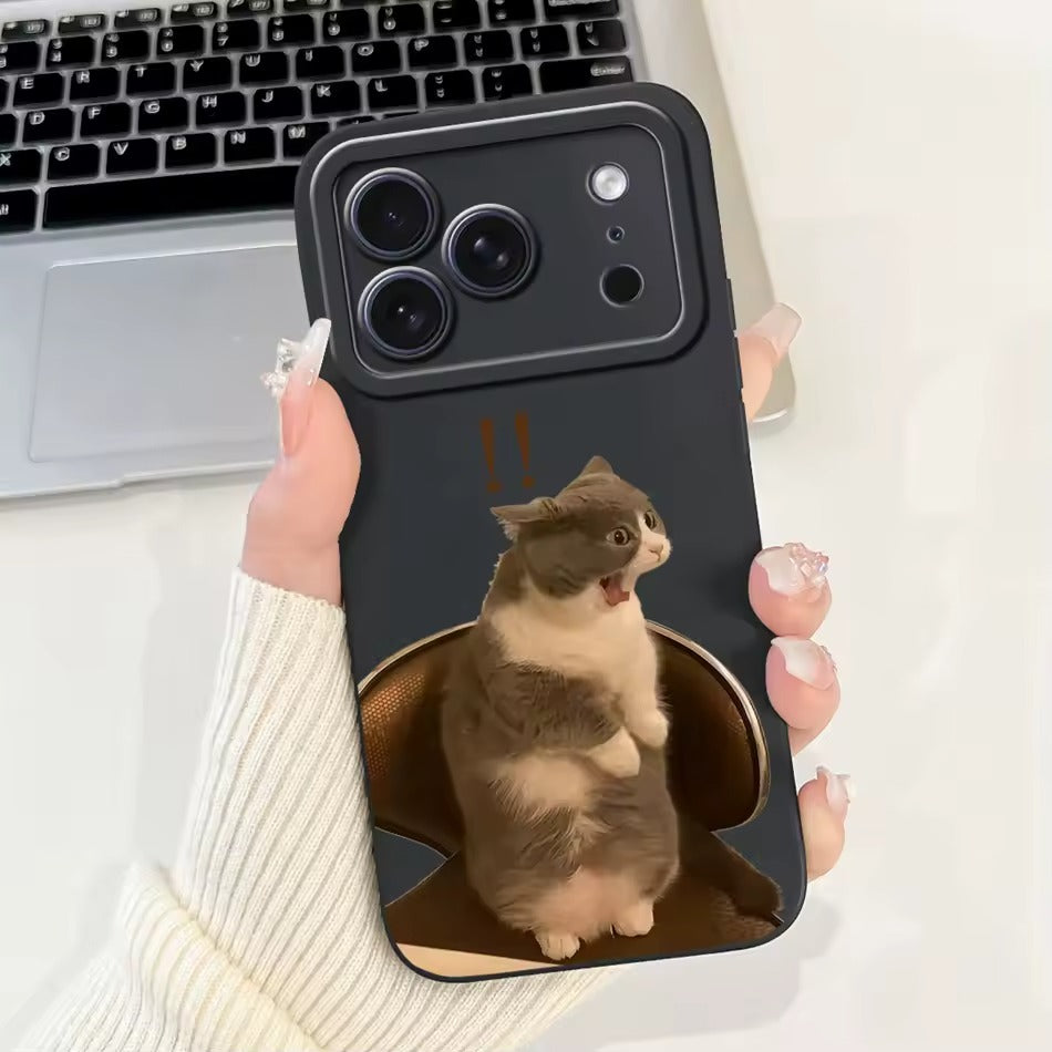 Cute Rabbit Cat Cartoon  For iPhone 17Pro Max Shockproof Soft Silicone Cases  -AX