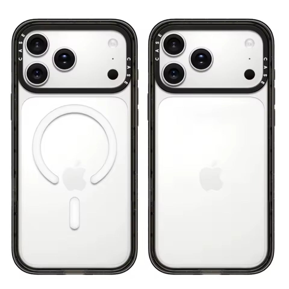 Transparent Black Border Senior Simple Acrylic with  for IPhone 17 Pro Max  Cover-AX