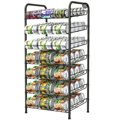 Can Holder For Pantry And Kitchen Cabinets - Large Capacity Metal Wire Canned Organizer For Food - - Can Rack With Adjustable Dividers Holds Up To 84 Cans For Countertop, Ideal Kitchen Organizer - Avilable In 3/4/7 Tier Buy Two Get More Discounts