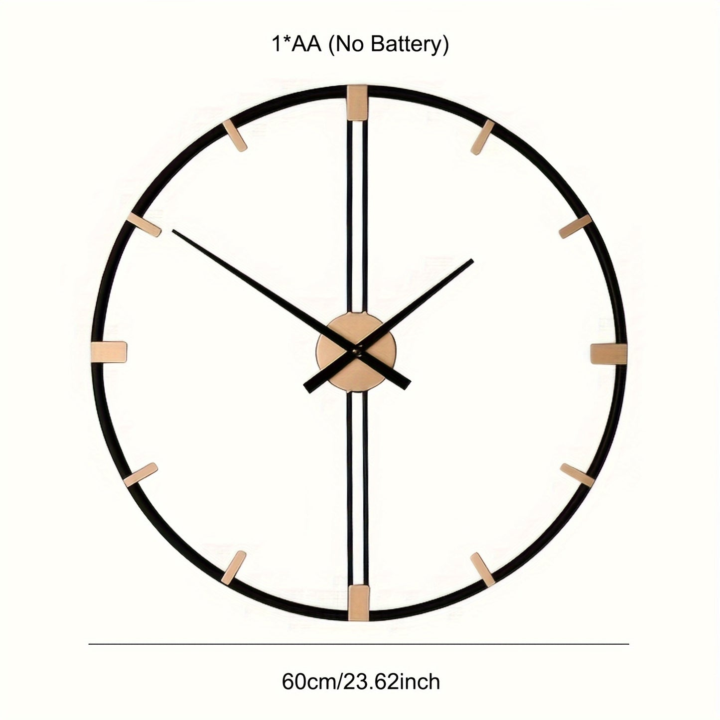 1pc 60cm Diameter Hanging Clock - Metal Iron Art Nordic Style Creative Silent Clock