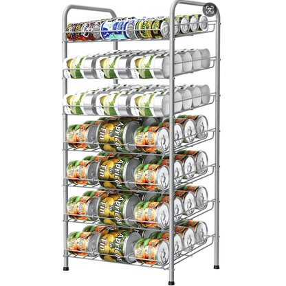 Can Holder For Pantry And Kitchen Cabinets - Large Capacity Metal Wire Canned Organizer For Food - - Can Rack With Adjustable Dividers Holds Up To 84 Cans For Countertop, Ideal Kitchen Organizer - Avilable In 3/4/7 Tier Buy Two Get More Discounts